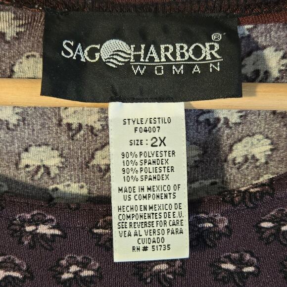 Sag Harbor Boho Print Tunic Top, Size 2X – Effortless Casual Style [0381] - Picture 5 of 7